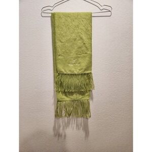 Alpaca Company Soft Alpaca Wool Scarf Green Fringe Winter Wrap Unisex lime